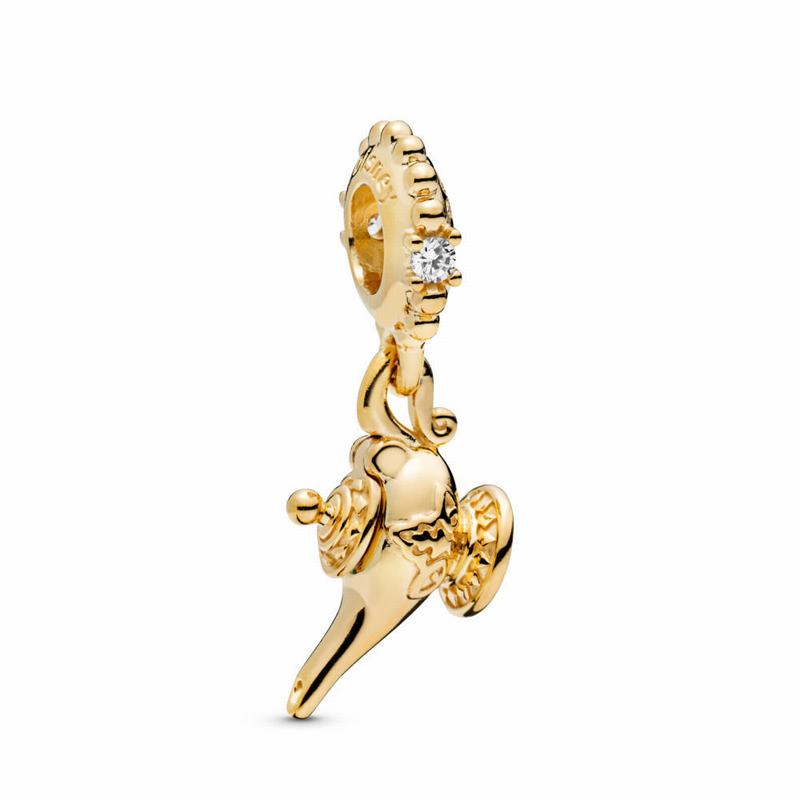 Pandora Australia Disney Magic Lamp Dangle Charm - 18ct Gold Plated | ABPELV425